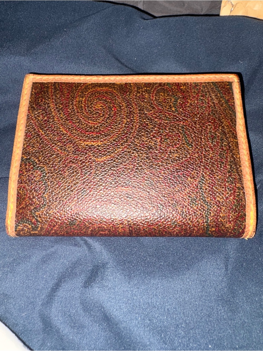ETRO 1994 Milano Paisley Accordion Tobacco Leather Collector Wallet - Picture 12 of 12